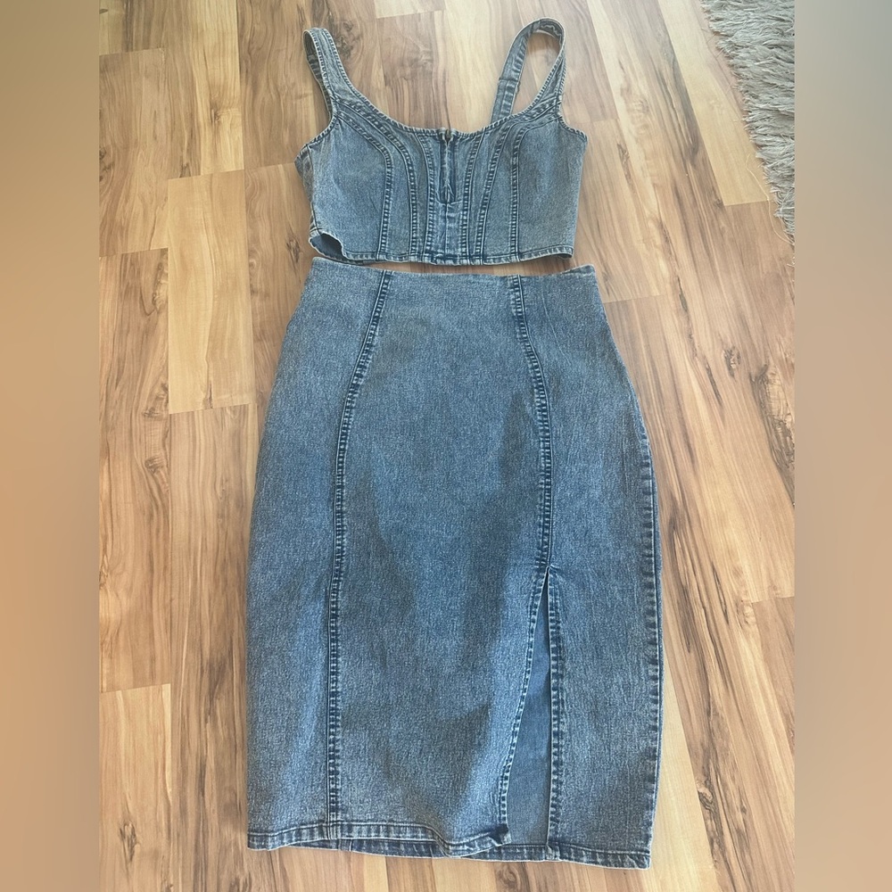 Denim two pieces set